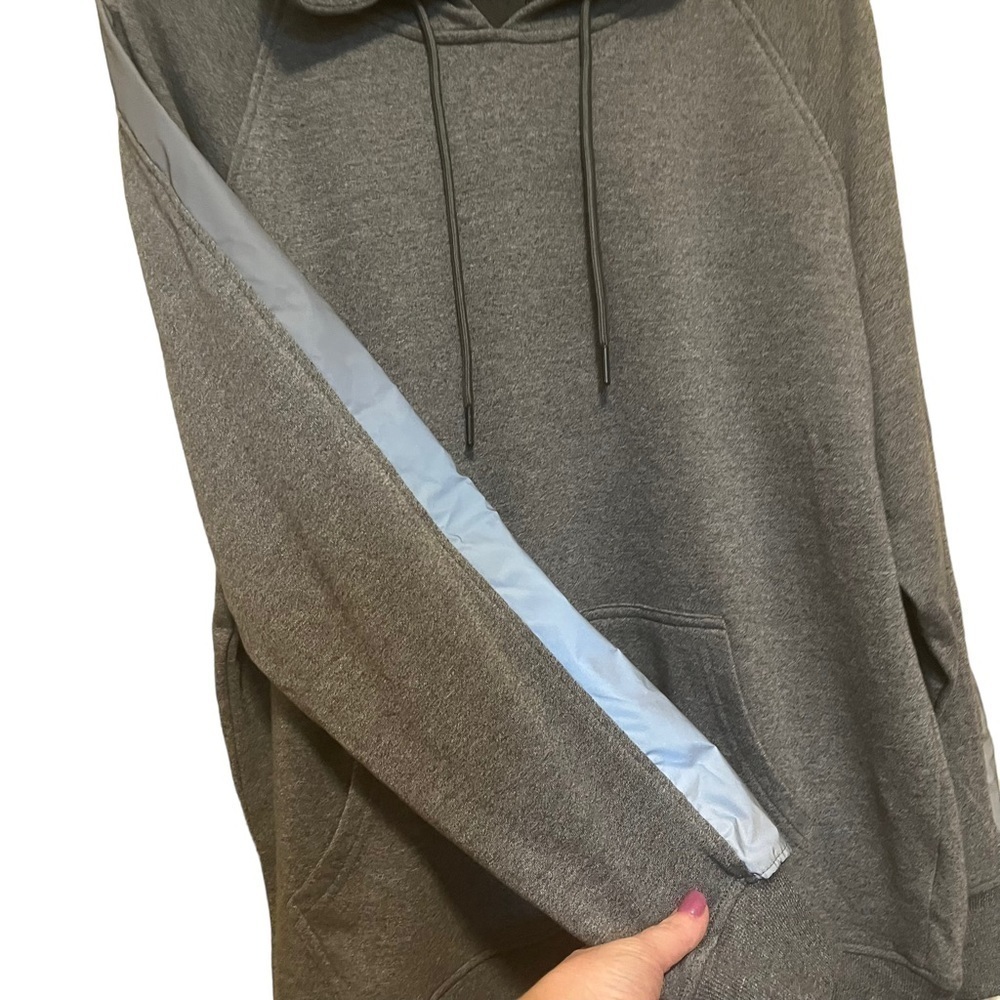 Jared Lang Hoodie Size XL Gray Pullover Sweatshirt NWT Reflective Tape Arm - Picture 6 of 10